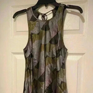 House of Harlow Womens sleeveless maxi sleek sheen green silver purple black S